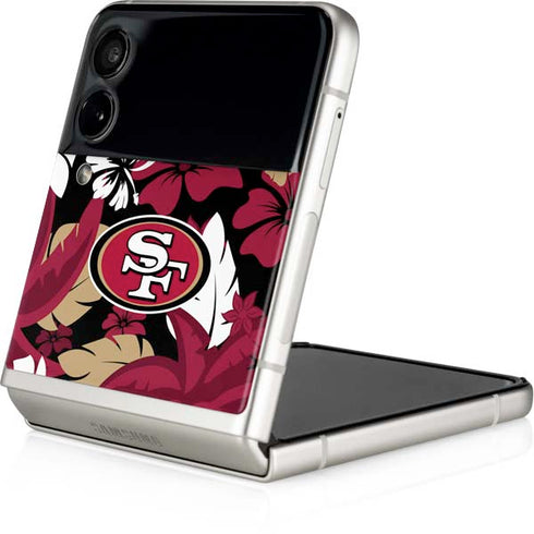 NFL San Francisco 49ers Tropical Print Galaxy Z Flip4 5G Skin